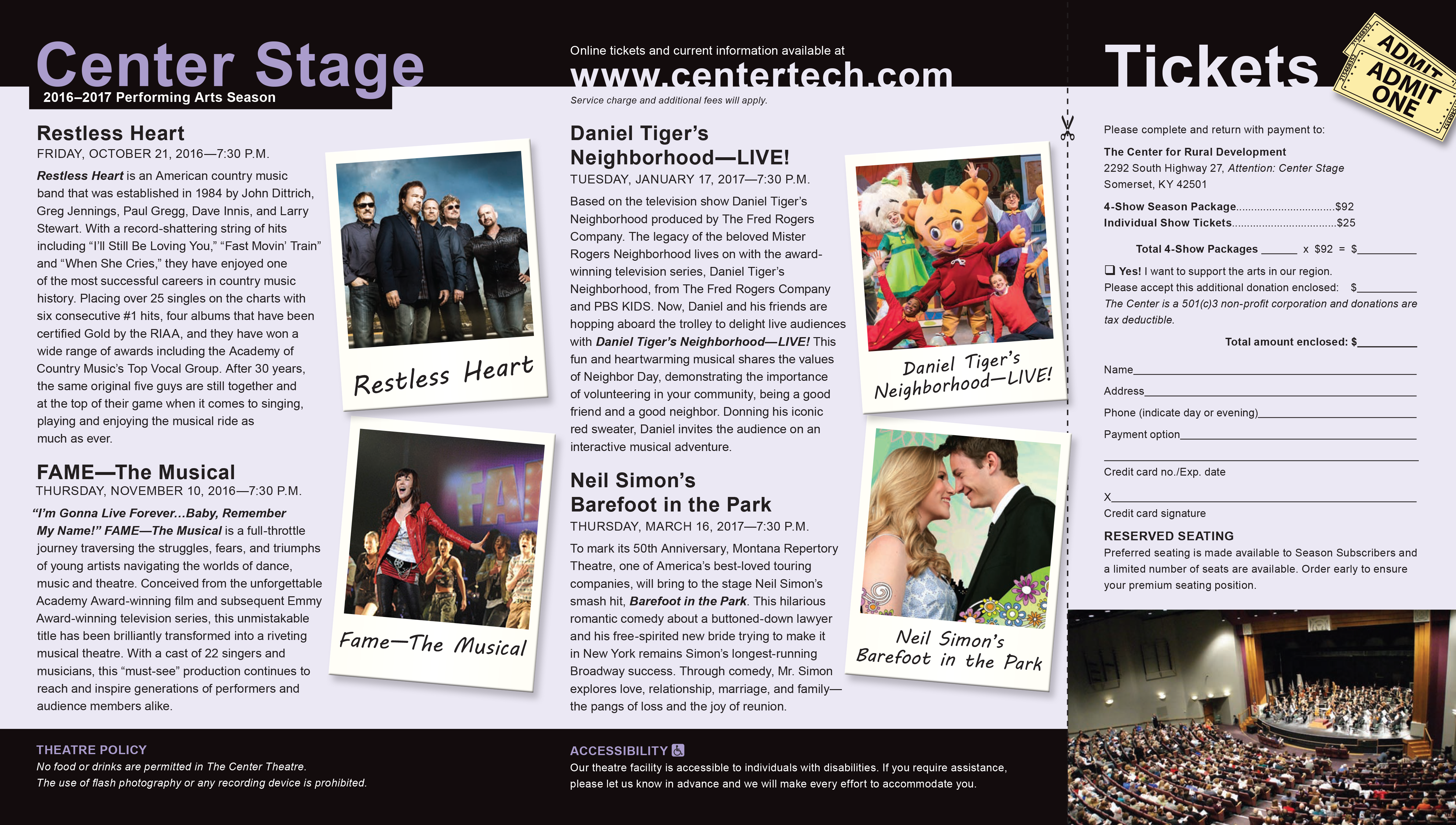 Center Stage Mailer 2016-17