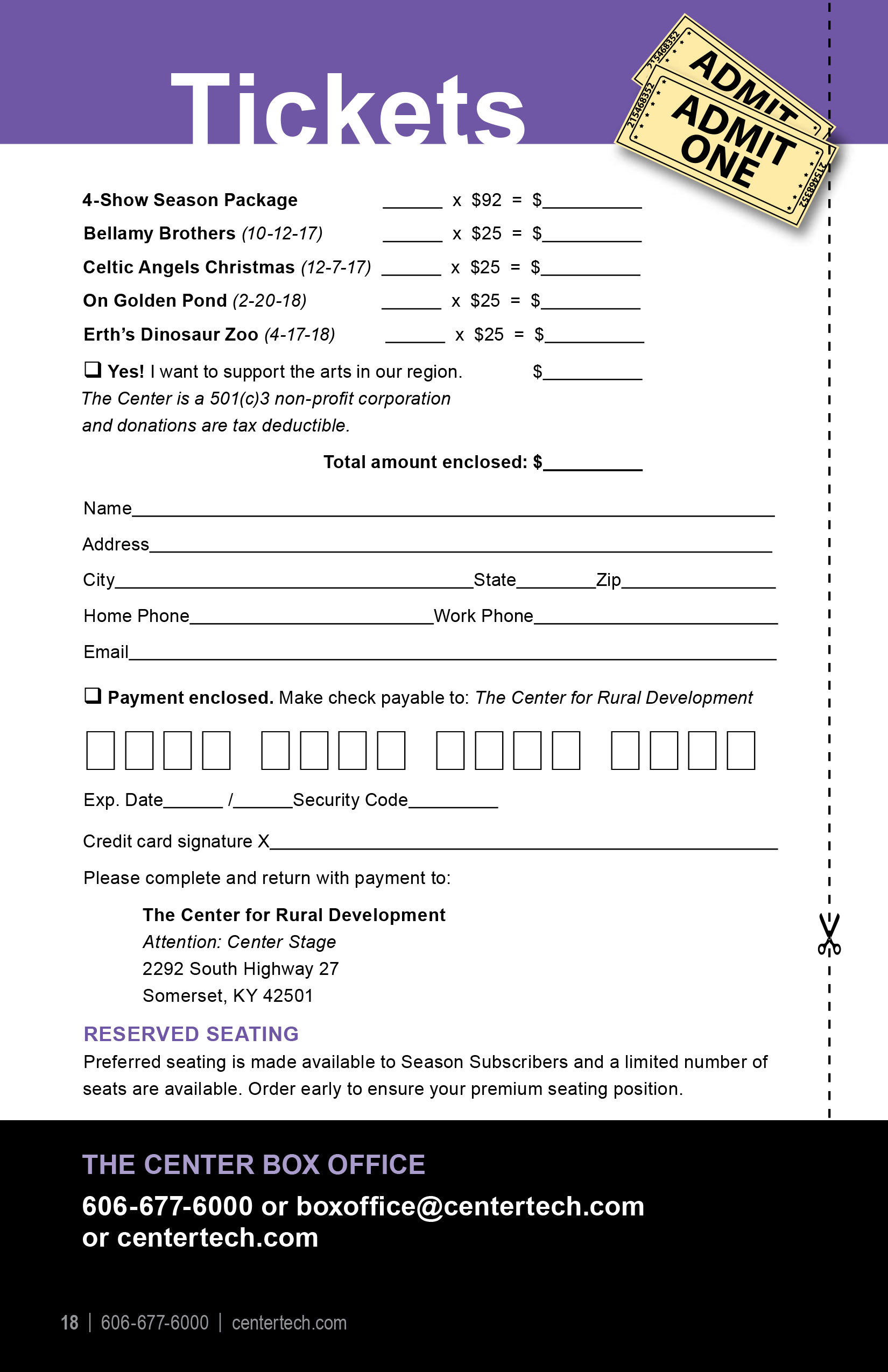 Center Stage Brochure 2017-18