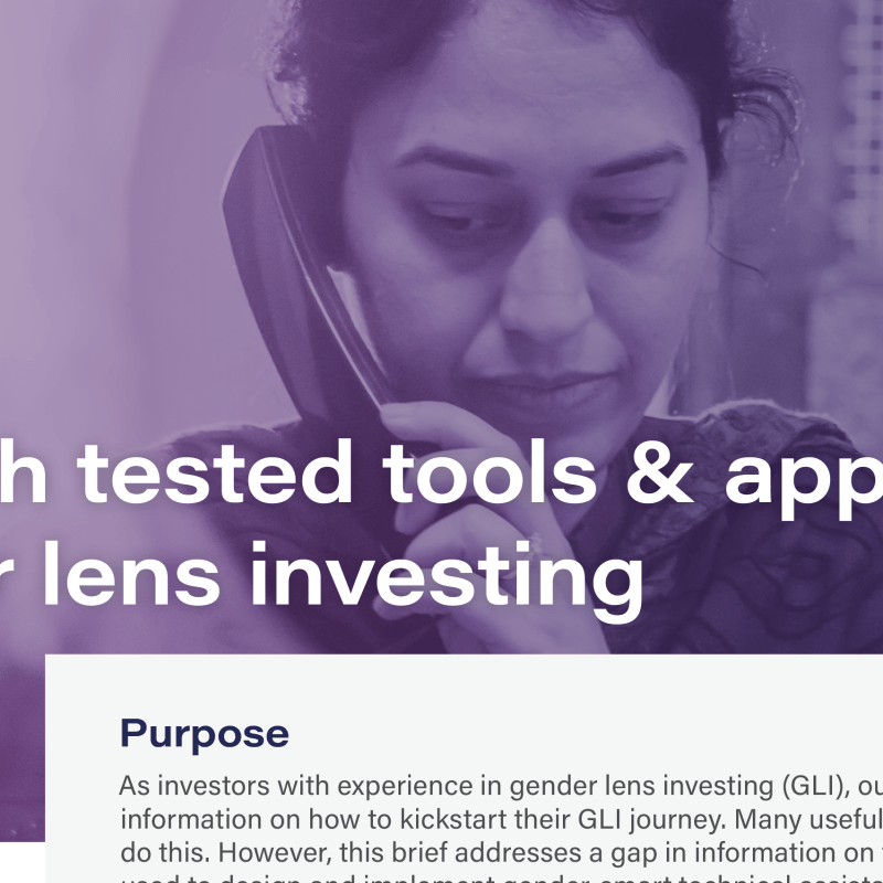 Gender lens investor profiles brief
